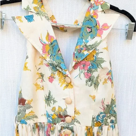 zimmermann clover halter shirt dress Zimmermann Clover Halter Shirt Midi Dress Honey Floral Size 1 / AU 10